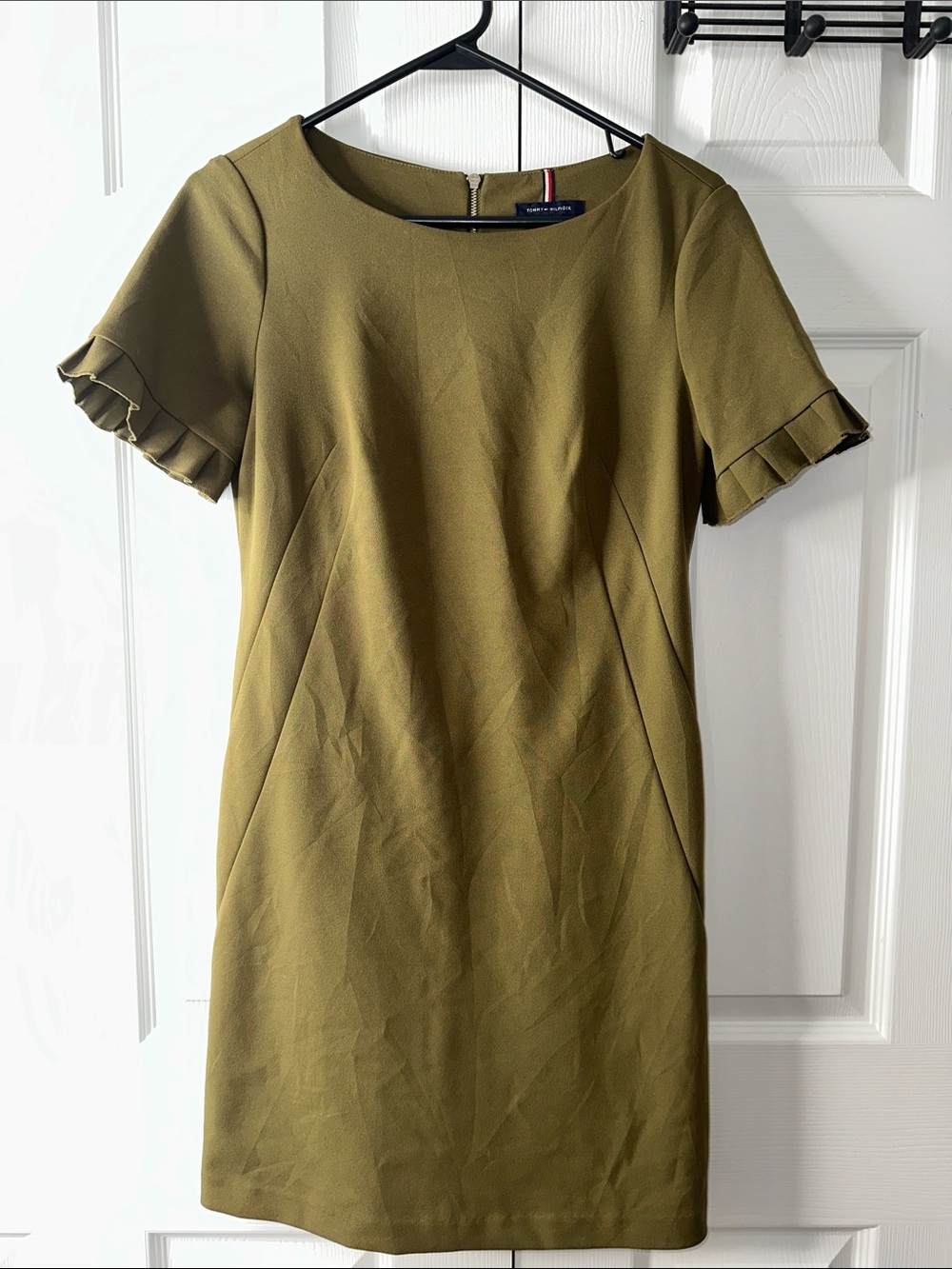 Tommy Hilfiger Olive Green Short Sleeve Shift Dress